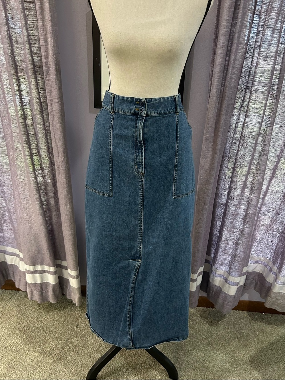 Vintage Van Heusen Denim Maxi Skirt